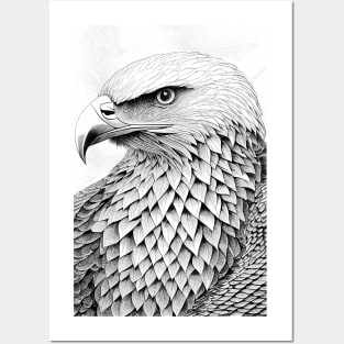 Eagle Bald Eagle Wild Nature Illustration Line Epic Illustration Line Art Posters and Art